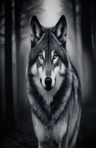 Black And White Wolf Wallpaper