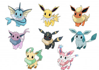 Eevee Evolutions With Sylveon Wallpaper On