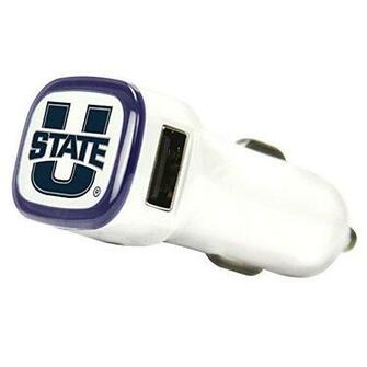 Ncaa Utah State Aggies Car Charger White