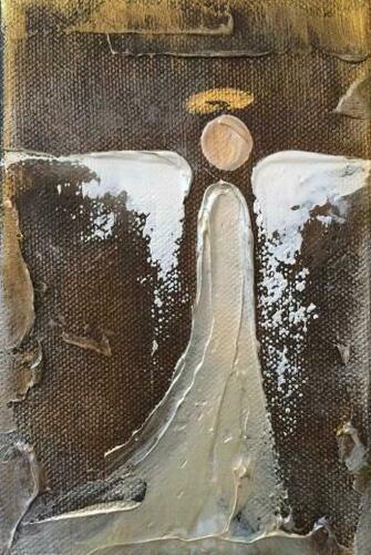 Mary Lois Angel Ivory With Dark Background Ngeri Picturi