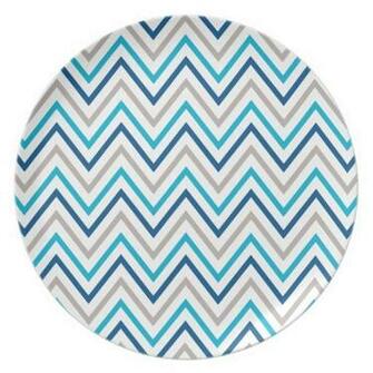 Aqua And Grey Chevron Navy Blue