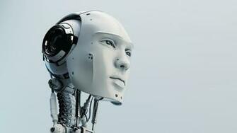 Wallpaper Robot Humanoid Head High Tech UHD 4k