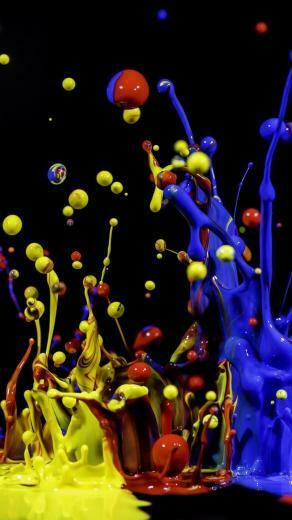 Blue Yellow And Red Paint Splash iPhone 6s