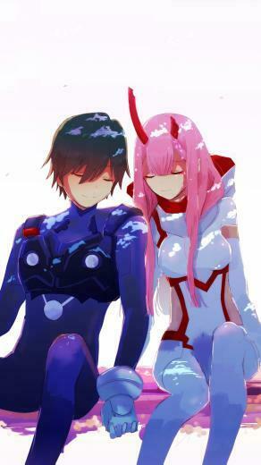 Wallpaper Hiro And Zero Two Couple Anime QHD