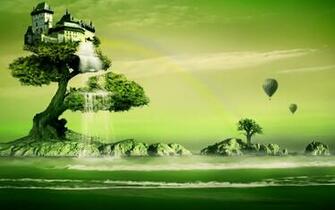 Love Tree House Castle Wallpaper