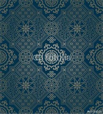 Oriental Style Wallpaper Seamless Pattern Stock Image And Royalty