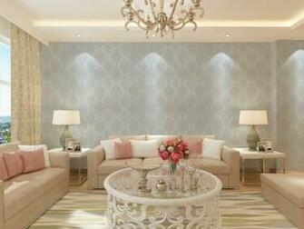 Modern Damask Wallpaper Contemporary Embossed Textured Pink Grey White
