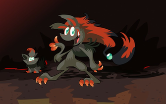 Zorua And Zoroark Wallpaper By Jazaaboo