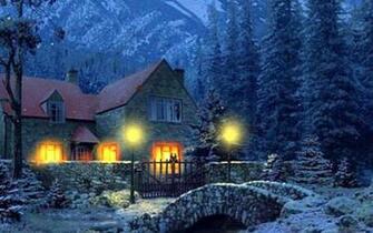Snow Cozy Cottage Wallpaper Kafkaesque