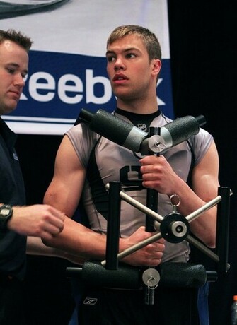 Taylor Hall Of The Windsor Spitfires Works Out On