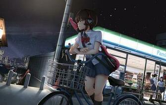 Wallpaper Night Girls Anime Art Shop Mochi Chain Csn Image