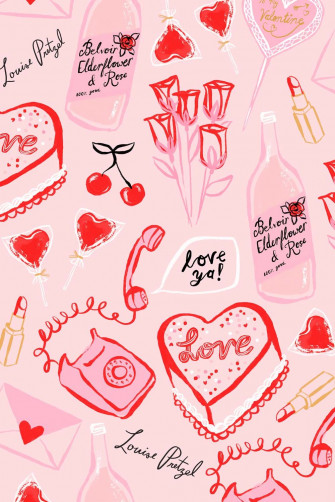 Valentines Day Red Pattern Wallpaper For iPhone