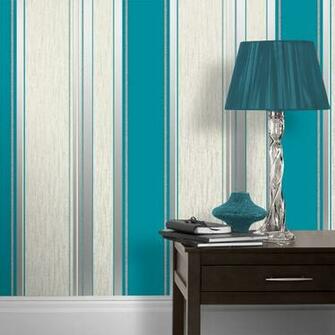 Vymura Synergy Glitter Stripe Wallpaper Teal And Silver