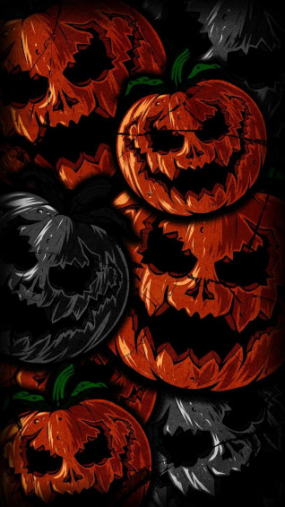 Pumpkin Faces Halloween iPhone Wallpaper In