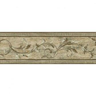 Shop Allen Roth Brown Architectural Scroll Prepasted Wallpaper