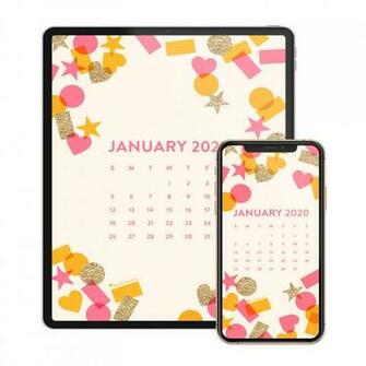 January Confetti Calendar Wallpaper Sarah Hearts