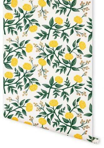 Peonies Wallpaper Yellow Contemporary By Rifle Paper
