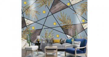 3d Home Wallpaper Golden Leaves F20 Ach Wall Murals Self Adhesive