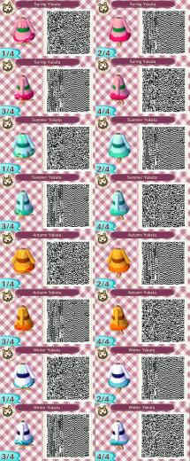 Acnl Seasonal Yukatas Qr Codes By Codez