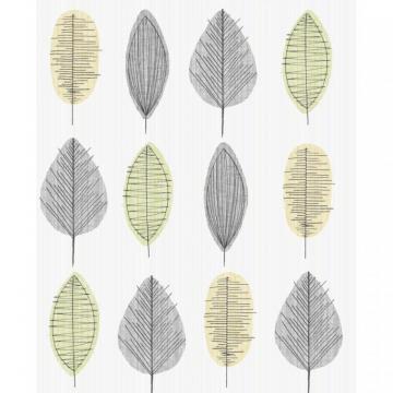 Graham Brown Deco Mode Grey Green Yellow Sketch Effect Leaf