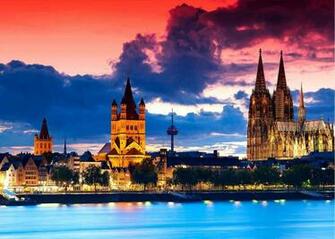 Amazon Vvm Koln City Dusk Backdrop Rhine River Cologne