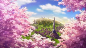 Cherry Blossoms Anime Scenery Wallpaper