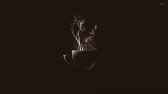 Hot Coffee Cup Wallpaper Minimalistic
