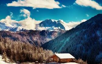 Smoky Mountains Lodge Wallpaper Stock Photos