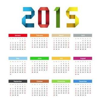 Happy New Year Calendar Vector Graphics All