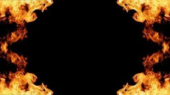 Frame Of Fire On Black Background Stock Footage
