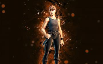 Wallpaper Sarah Connor 4k Brown Neon Lights Fortnite