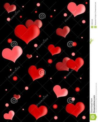 Red Hearts Black Background