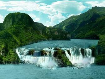 Tropical Waterfall Scenery Wallpaper Best Fan