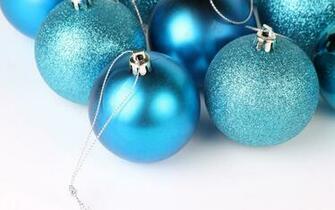 Blue Christmas Ornaments Wallpaper