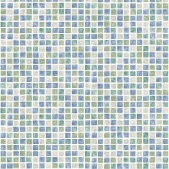 Blue Sea Glass Tiles Harbor Brewster Wallpaper