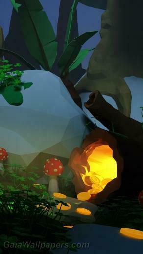 Hidden Pot Of Gold In The Forest Wallpaper