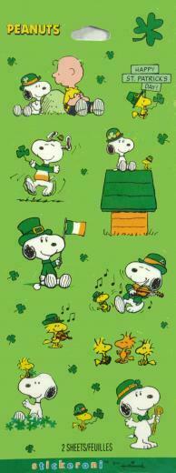 Peanuts Gang St Patrick S Day Stickers Snoopn4pnuts