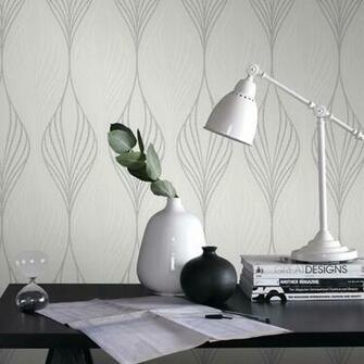 Optimum White And Silver Wallpaper Superfresco
