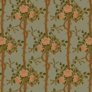 Bradbury Craftsman Style Design Wild Rose Wallpaper By Walter Crane
