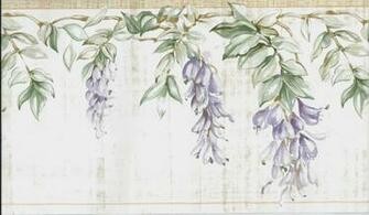 Country Lavender Wisteria Floral Wallpaper Border