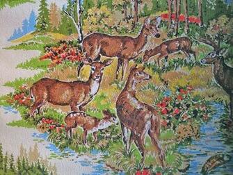 Vintage Forest Scene Wallpaper By Mishmashit On