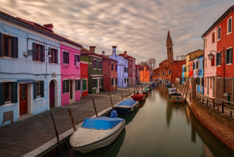 Burano Canal Italy Man Made Town HD Wallpaper