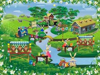 Easter Village Screensaver