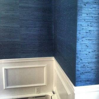 Grasscloth Blue Wallpaper