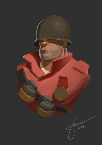 Artstation Soldier Team Fortress Fadhil Naufal R