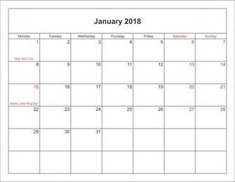 January Calendar With Holidays In India Usa Canada