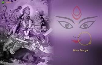 Hindu Wallpaper Maa Durga Purple White And Gray