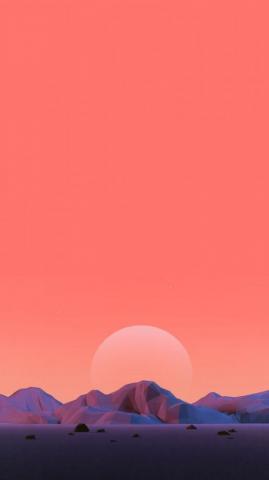 Low Poly Art Sunrise iPhone Wallpaper Papel