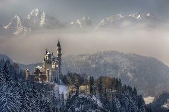Wallpaper Germany Bavaria Neuschwanstein Castle Sky Clouds