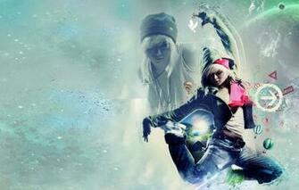 Wallpaper Girl Music Creative Movement Jump Dance